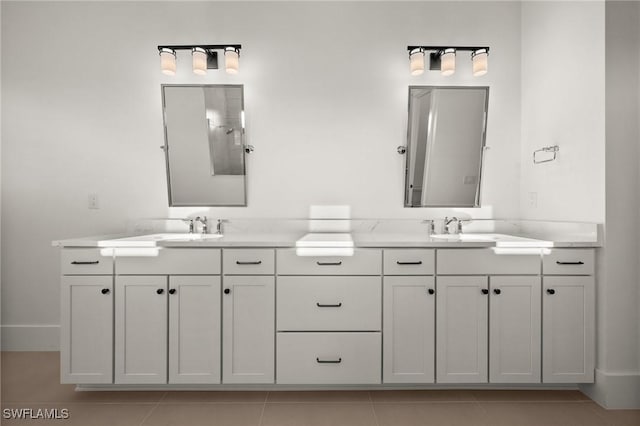 19570 Panther Island Blvd, Estero, FL 33928 - bathroom with tile patterned flooring and double vanity