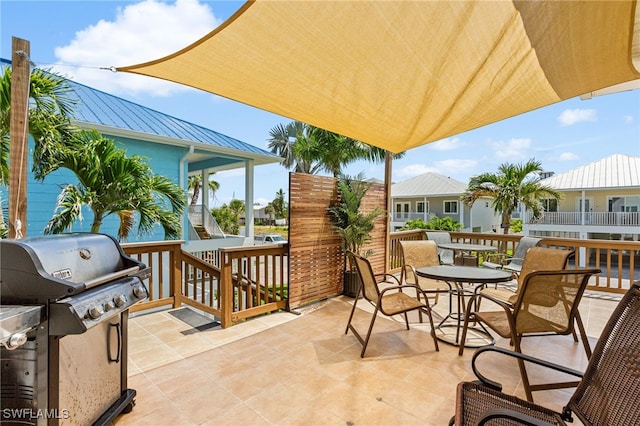 view of patio with a grill