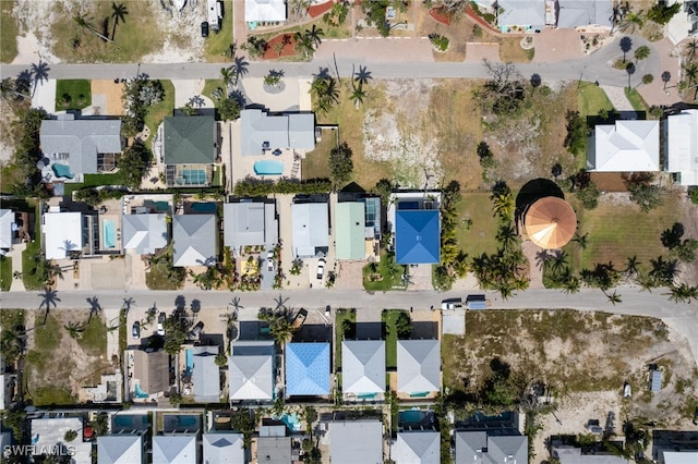 drone / aerial view with a residential view
