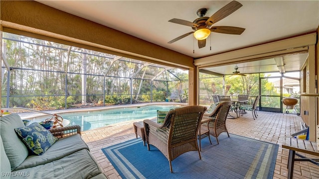 1017 SW 37th Ln, Cape Coral, FL 33914 - sunroom with ceiling fan