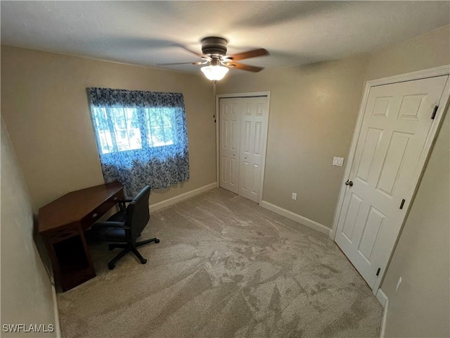 1017 SW 37th Ln, Cape Coral, FL 33914 - office space with carpet flooring, baseboards, and a ceiling fan