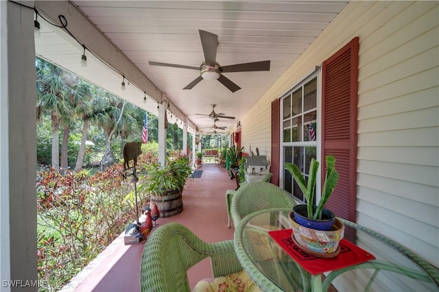 18511 Slater Rd, North Fort Myers, FL 33917 - view of patio featuring a ceiling fan and a porch