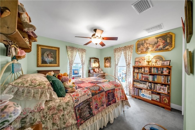 18511 Slater Rd, North Fort Myers, FL 33917 - bedroom with carpet, ceiling fan, and baseboards