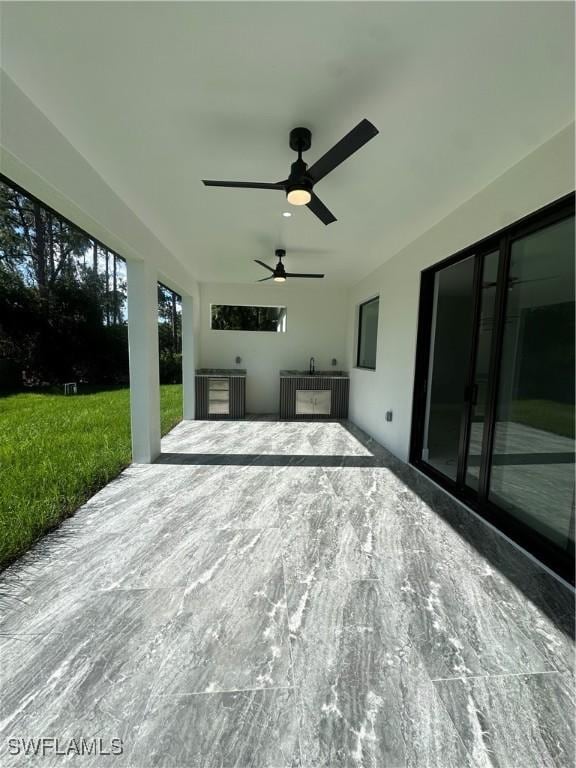 178 Mcarthur Blvd, Lehigh Acres, FL 33974 - view of patio / terrace with a ceiling fan