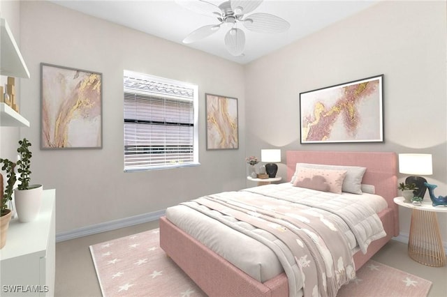 3454 Pacific Dr, Naples, FL 34119 - bedroom featuring baseboards and a ceiling fan