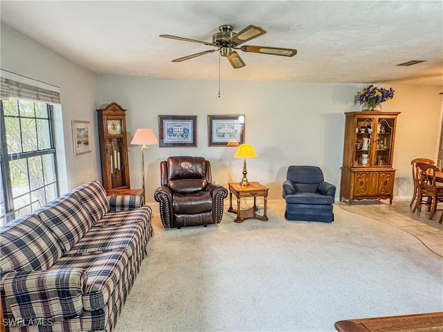 75 Hardee St, Labelle, FL 33935 - carpeted living area featuring ceiling fan