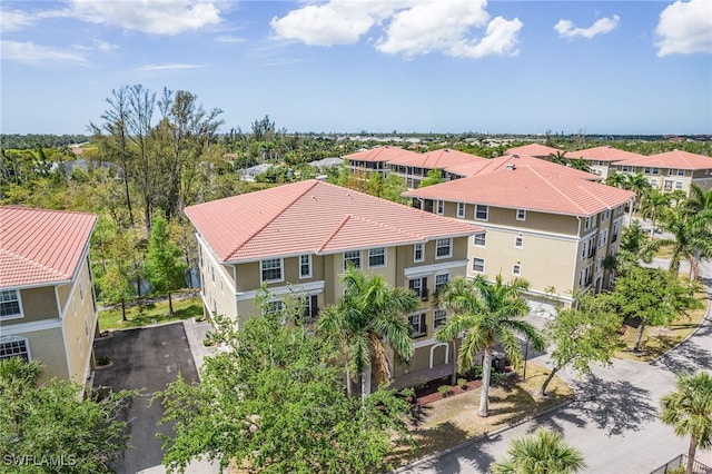 aerial view with a residential view