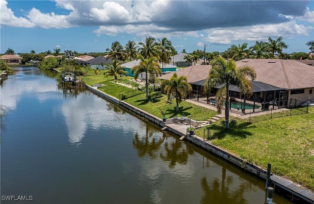 2128 SW 28th Ln, Cape Coral, FL 33914 - aerial view featuring a water view and a residential view