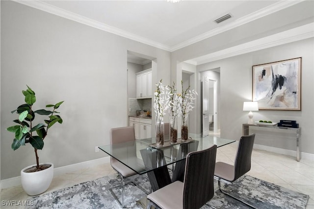 4437 Tamarind Way, Naples, FL 34119 - dining space with baseboards and crown molding