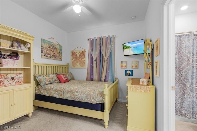 14634 Cantabria Dr, Fort Myers, FL 33905 - bedroom featuring light colored carpet and a ceiling fan