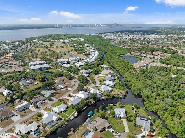 15461 River Cove Ct, North Fort Myers, FL 33917 - drone / aerial view with a water view and a residential view