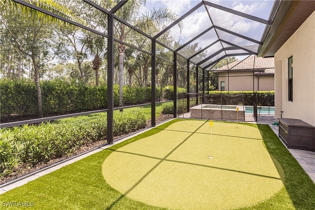 7307 Acorn Way, Naples, FL 34119 - view of unfurnished sunroom
