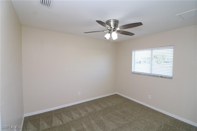 923 SW 35th St, Cape Coral, FL 33914 - carpeted spare room with visible vents, baseboards, and ceiling fan