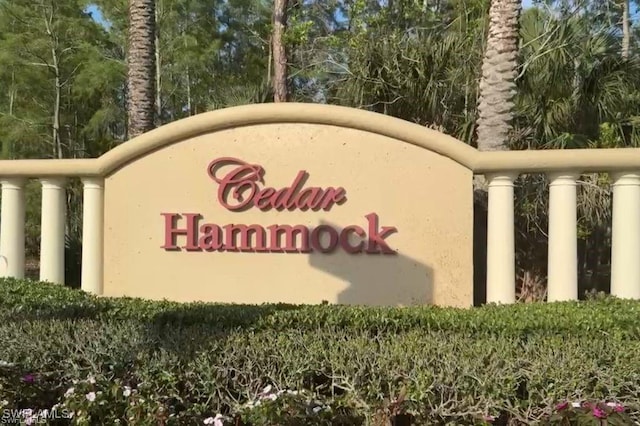 view of community sign