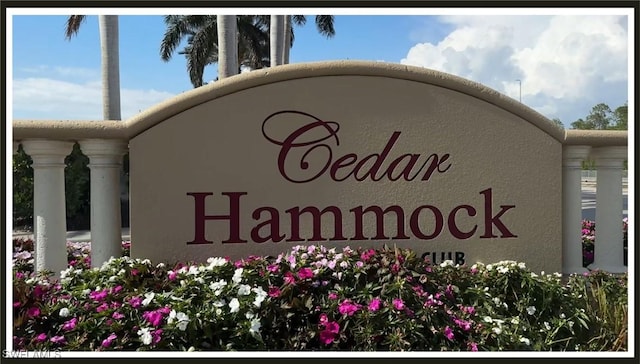 view of community sign