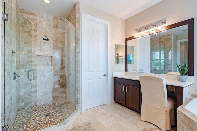 3599 Beaufort Ct, Naples, FL 34119 - bathroom with a shower stall and vanity