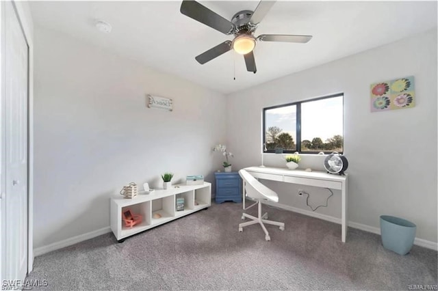 4334 SW 9th Pl, Cape Coral, FL 33914 - carpeted office with ceiling fan and baseboards