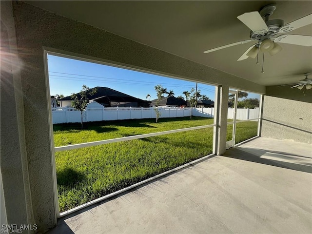 4334 SW 9th Pl, Cape Coral, FL 33914 - unfurnished sunroom featuring ceiling fan