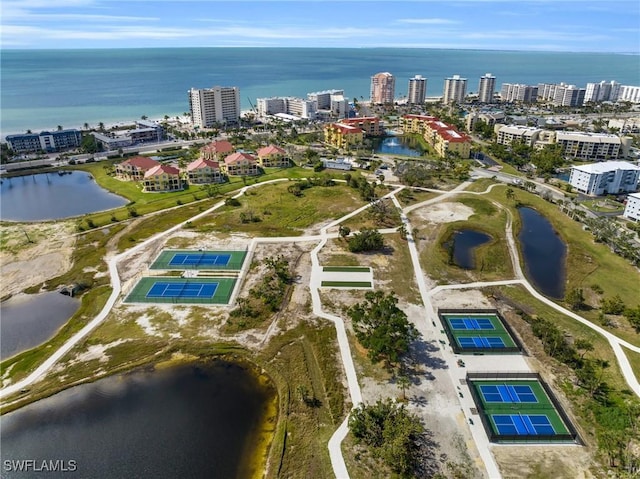 4137 Bay Beach Ln Unit 585, Fort Myers Beach, FL 33931 - birds eye view of property featuring a city view and a water view