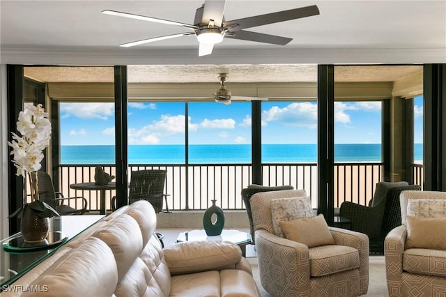 100 N Collier Blvd Unit 507, Marco Island, FL 34145 - sunroom / solarium featuring a water view