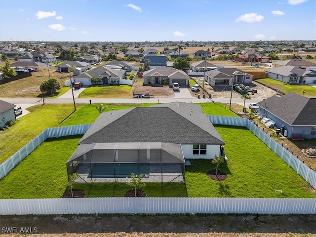 aerial view with a residential view