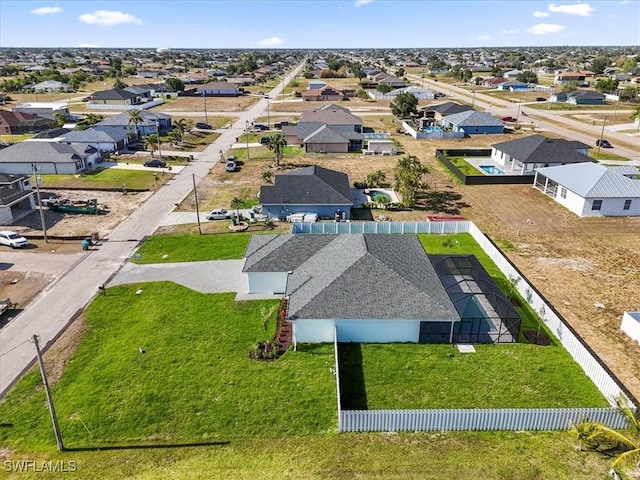 bird's eye view with a residential view