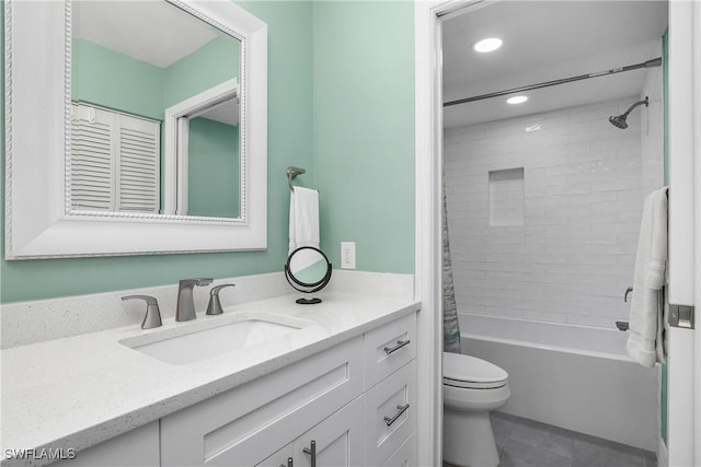 773 Wiggins Lake Dr Unit 102, Naples, FL 34110 - full bath featuring toilet, vanity, recessed lighting, and  shower combination