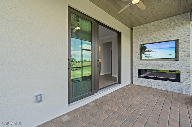 19402 Hinkley Dr, Estero, FL 33928 - view of patio with ceiling fan