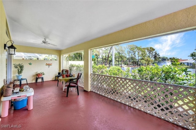 1273 Naples Lake Dr, Naples, FL 34104 - sunroom with a ceiling fan
