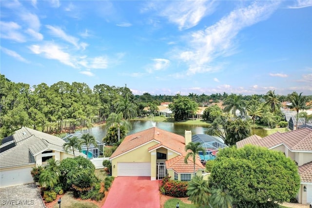 1273 Naples Lake Dr, Naples, FL 34104 - drone / aerial view featuring a water view