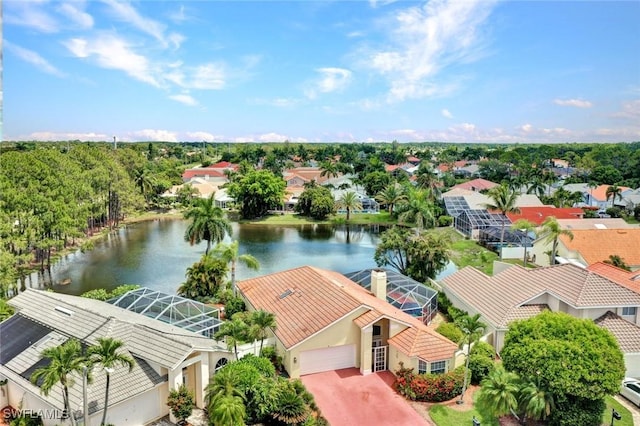 1273 Naples Lake Dr, Naples, FL 34104 - aerial view featuring a water view and a residential view