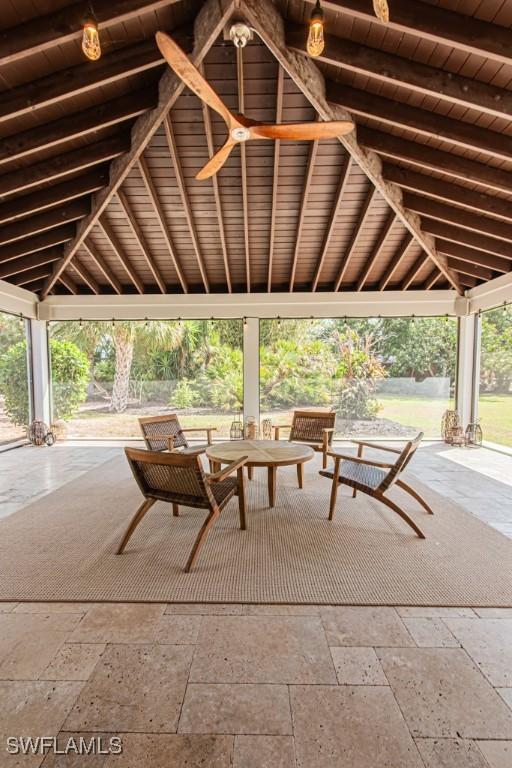 view of patio / terrace with a ceiling fan