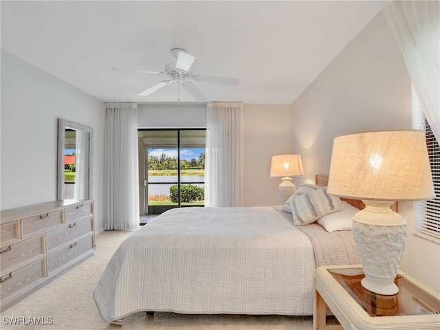 13111 Cross Creek Blvd Unit 208, Fort Myers, FL 33912 - carpeted bedroom with access to outside, ceiling fan, and baseboards