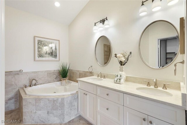 26271 Devonshire Ct Unit 202, Bonita Springs, FL 34134 - full bath with a garden tub and double vanity