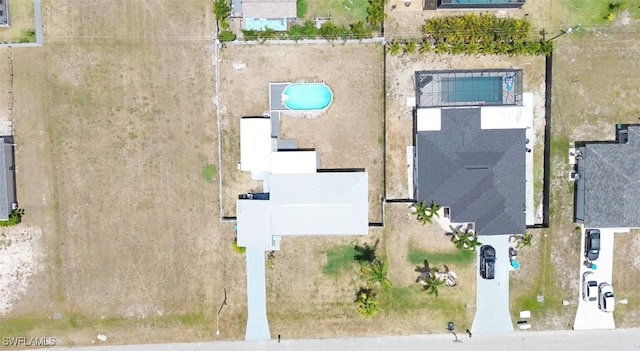 aerial view of a pool area
