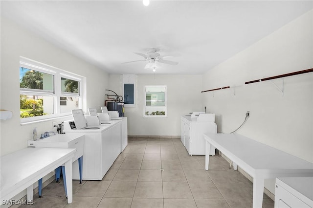 235 Seaview Ct Unit C4, Marco Island, FL 34145 - shared laundry with washing machine and clothes dryer, electric panel, and plenty of natural light