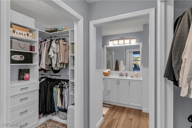 350 Newport Dr Unit 1902, Naples, FL 34114 - walk in closet with light wood-style flooring and a sink