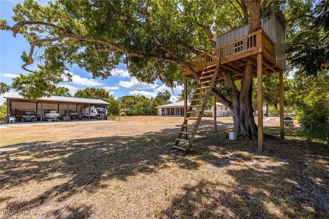 217 W Del Monte Ave, Clewiston, FL 33440 - view of yard with a wooden deck and stairs