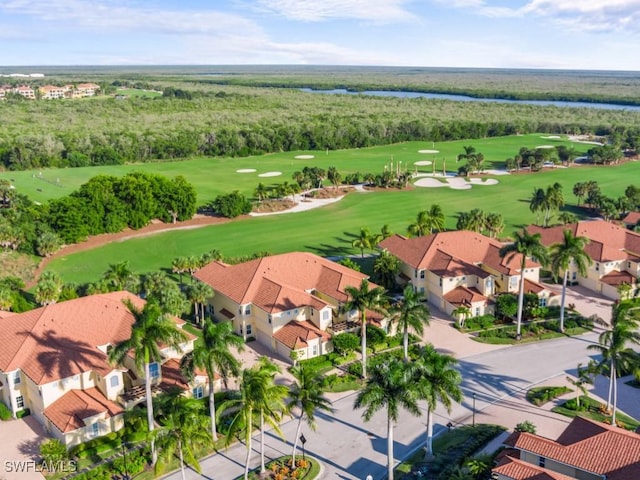 1264 Rialto Way Unit 201, Naples, FL 34114 - birds eye view of property featuring a water view and golf course view