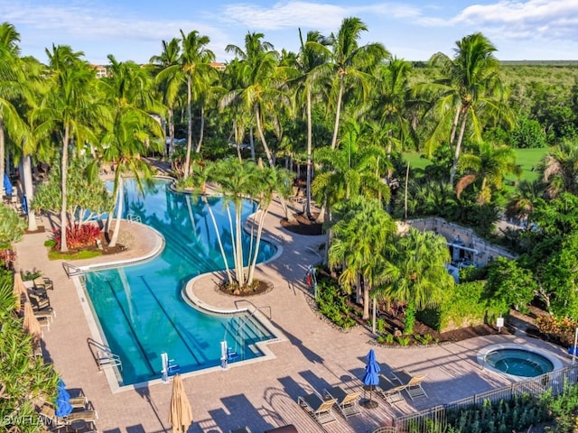 1264 Rialto Way Unit 201, Naples, FL 34114 - community pool featuring a hot tub