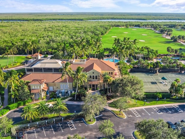 1264 Rialto Way Unit 201, Naples, FL 34114 - bird's eye view featuring view of golf course and a water view