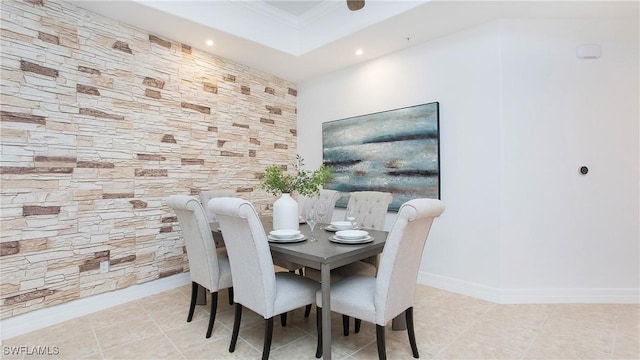 10733 Mirasol Dr Unit 607, Miromar Lakes, FL 33913 - dining room featuring ornamental molding, light tile patterned flooring, and recessed lighting