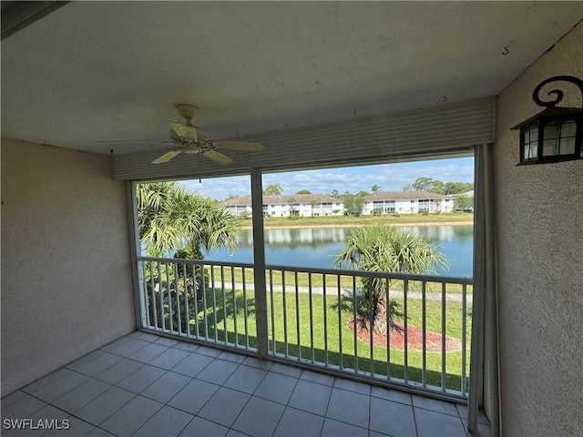 388 Belina Dr Unit 6, Naples, FL 34104 - balcony featuring a water view, a residential view, and a ceiling fan
