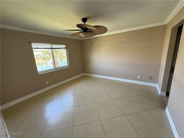 388 Belina Dr Unit 6, Naples, FL 34104 - spare room with crown molding and ceiling fan