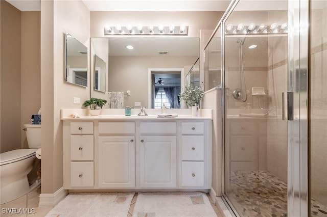 20930 Island Sound Cir Unit 402, Estero, FL 33928 - bathroom with a shower stall, vanity, and tile patterned flooring