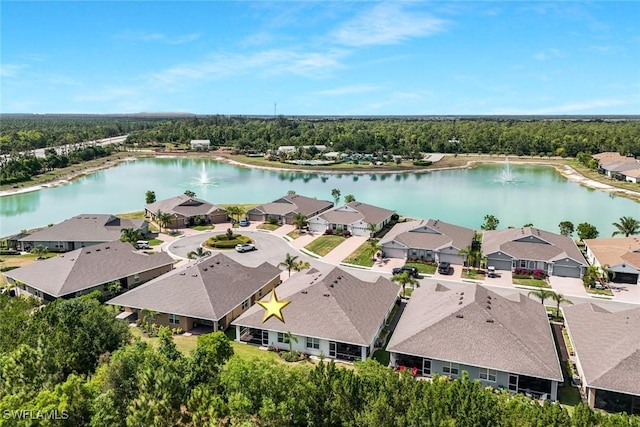 2036 Pigeon Plum Way N, Fort Myers, FL 33917 - aerial view featuring a water view, a forest view, and a residential view