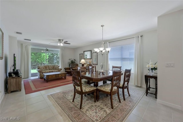 2036 Pigeon Plum Way N, Fort Myers, FL 33917 - dining room featuring baseboards, light tile patterned floors, and visible vents