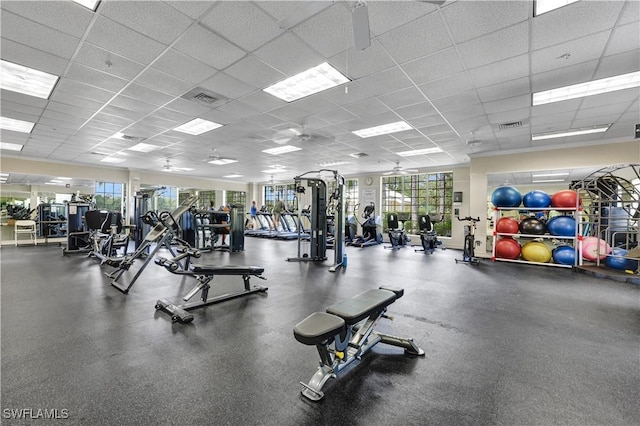 2036 Pigeon Plum Way N, Fort Myers, FL 33917 - gym with a drop ceiling and visible vents