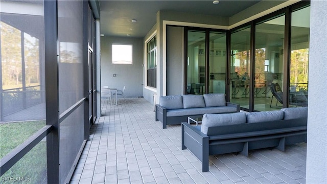 view of patio featuring an outdoor hangout area