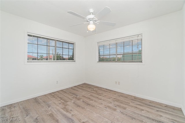 5816 Whiting Ct, Fort Myers, FL 33919 - spare room featuring light wood-style flooring, baseboards, and ceiling fan